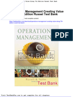 Operations Management Creating Value Along 7th Edition Russel Test Bank