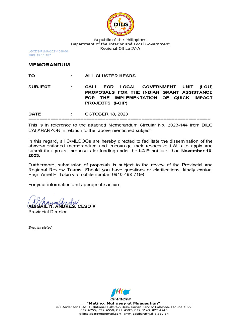 Memo Iqip Ch Signed Pdf Government