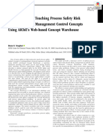 An Approach For Teaching Process Safety Risk Engineering and Management Control Concepts Using AIChE's Web-Based Concept Warehouse
