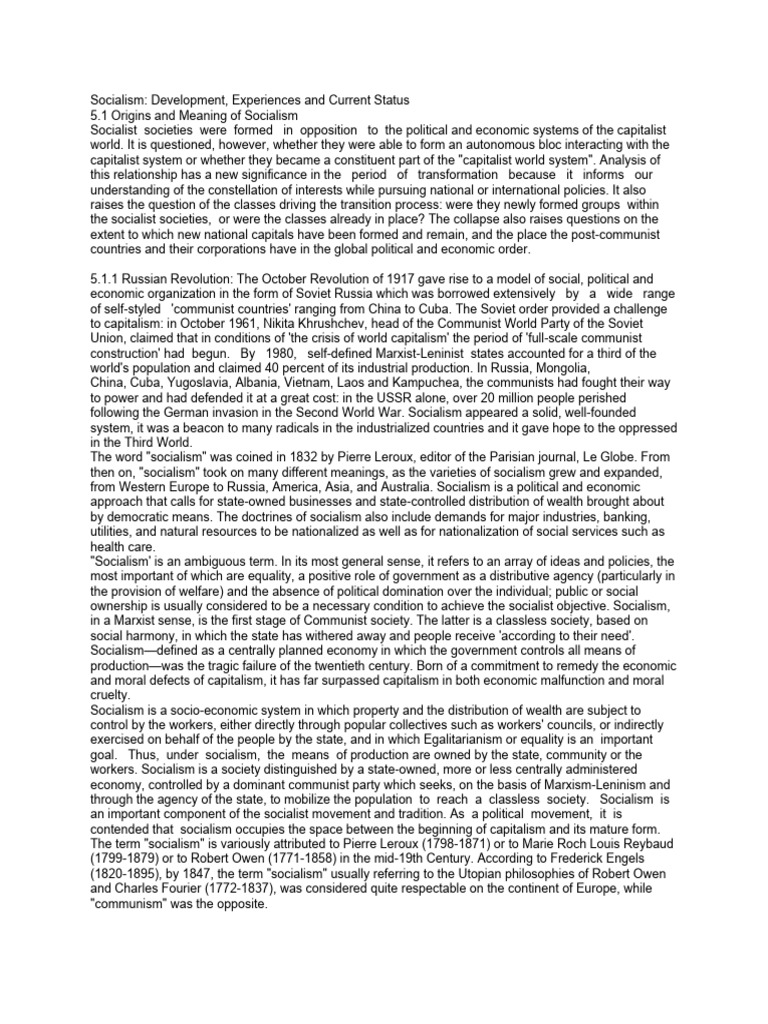 Socialism Pdf Socialism Communism