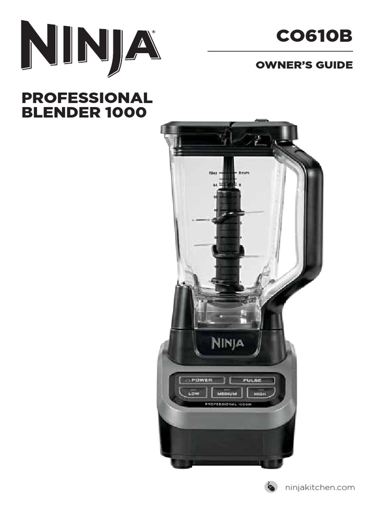 Ninja CO610B Manual PDF Blender Home Appliance