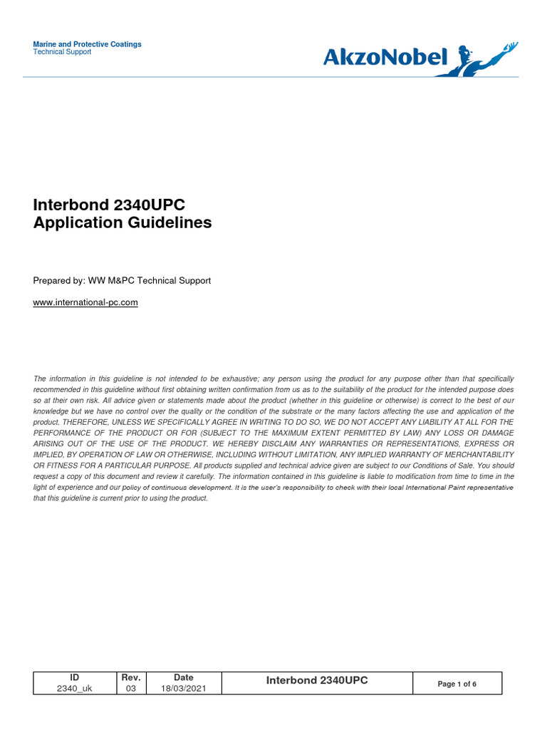 Interbond 2340UPC Application Guidelines | PDF | Paint | Corrosion