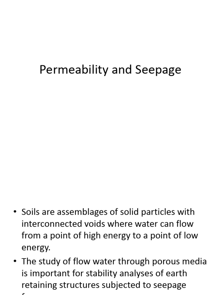 Permeability and Seepage 034355 | PDF | Soil Mechanics | Permeability ...