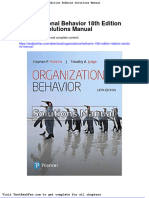 Organizational Behavior 18th Edition Robbins Solutions Manual