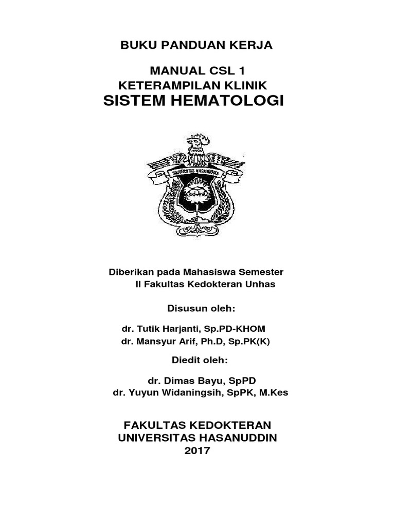 Manual CSL 1 Imunologi Dan Hematologi 2 | PDF
