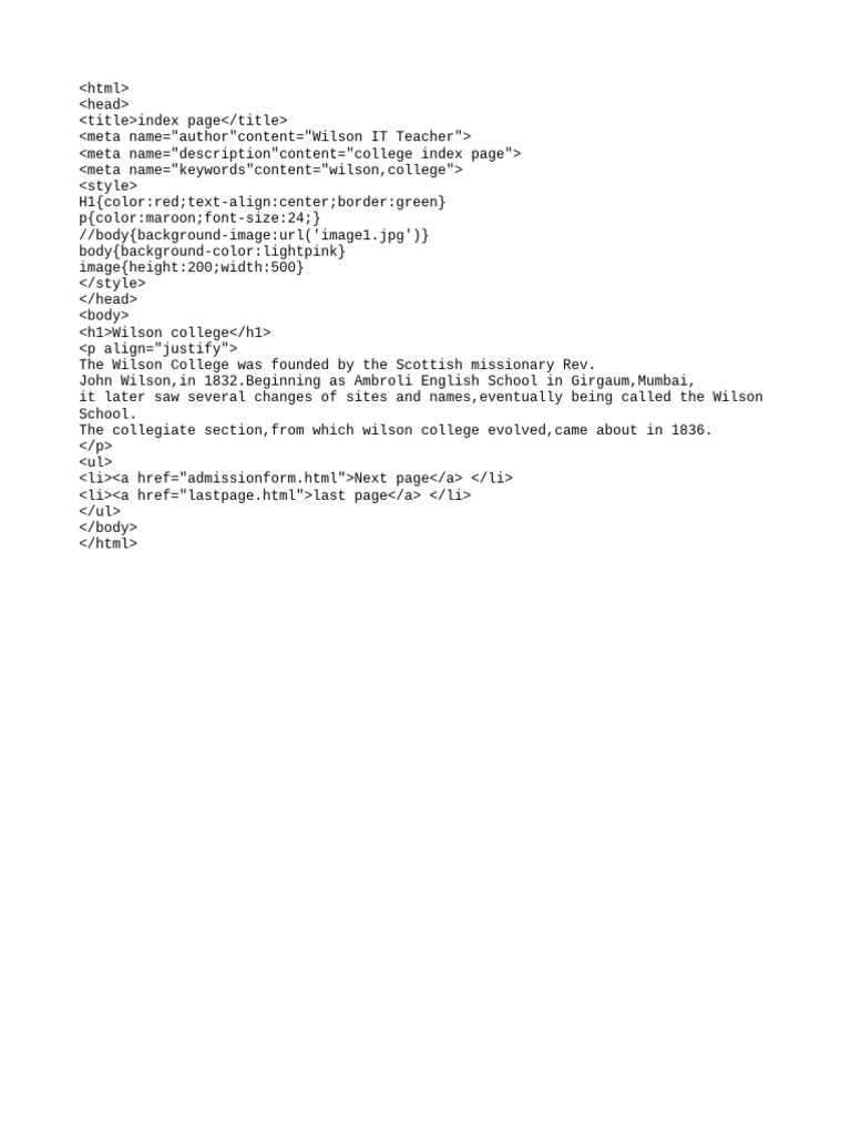 Practical 1.HTML | PDF