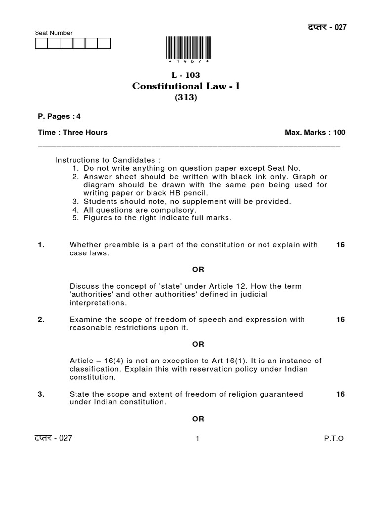 Constitutional Law Exam Guide | PDF | Constitution | Political Science