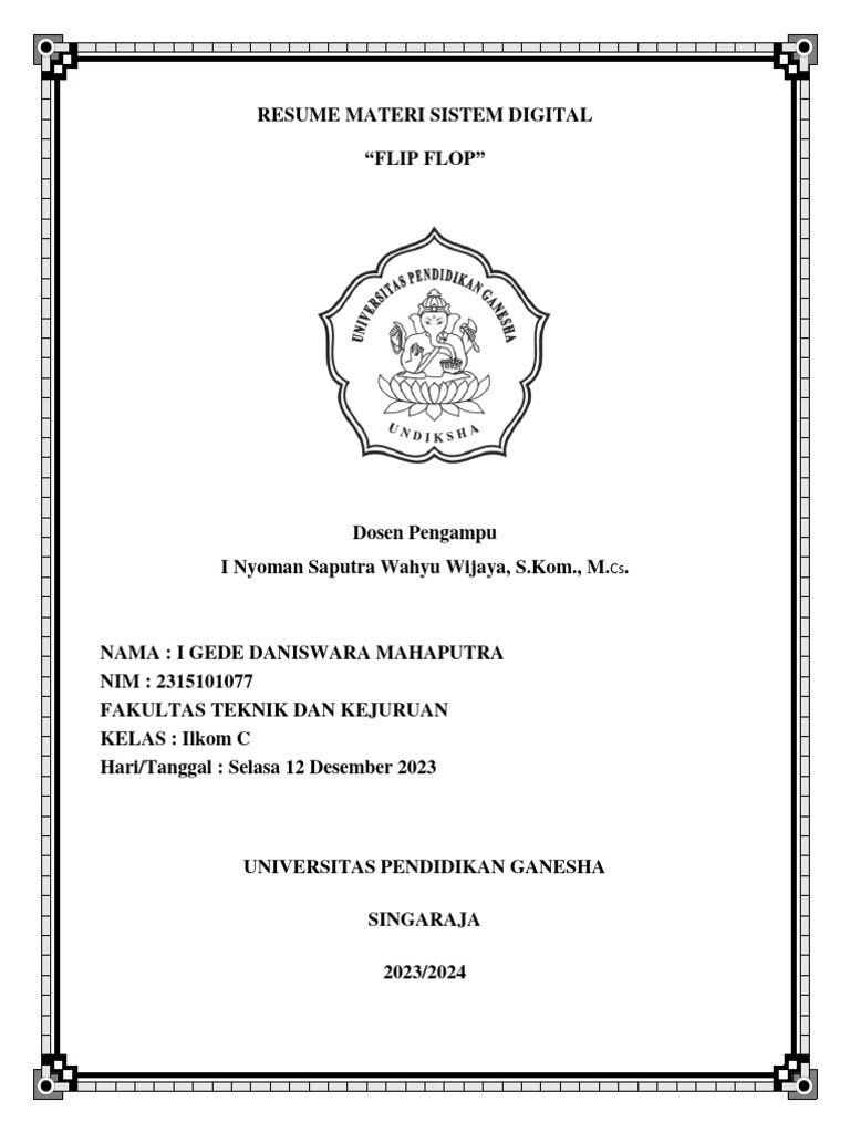 RESUME FLIP fLOP 2315101077 - I Gede Daniswara Mahaputra 2023 | PDF
