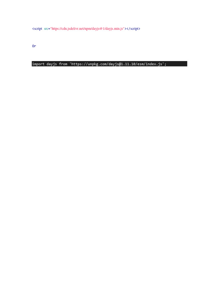 Adding DayJS To Javascript | PDF