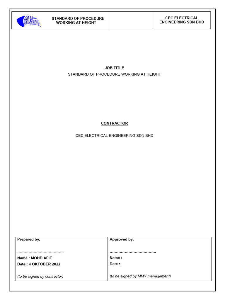 SOP WAH PDF Personal Protective Equipment Scaffolding