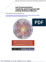 Organizational Communication Balancing Creativity and Constraint 8th Edition Eisenberg Solutions Manual