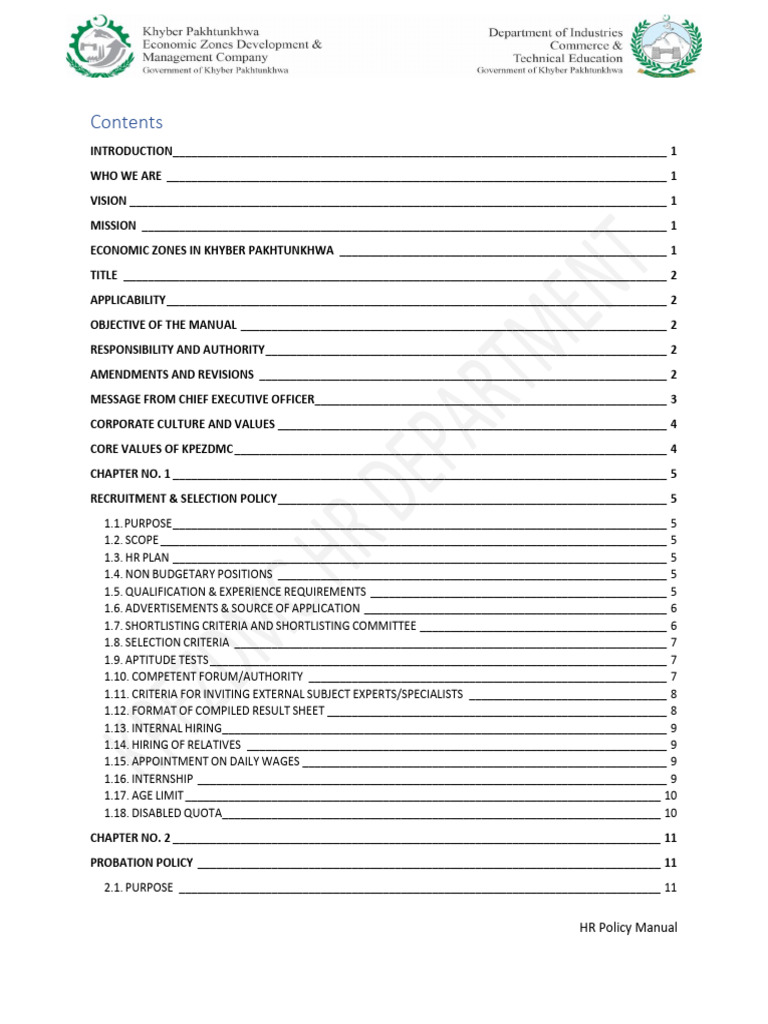 KPEZDMC HR Policy Manual | PDF | Recruitment | Employment