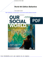 Our Social World 4th Edition Ballantine Test Bank