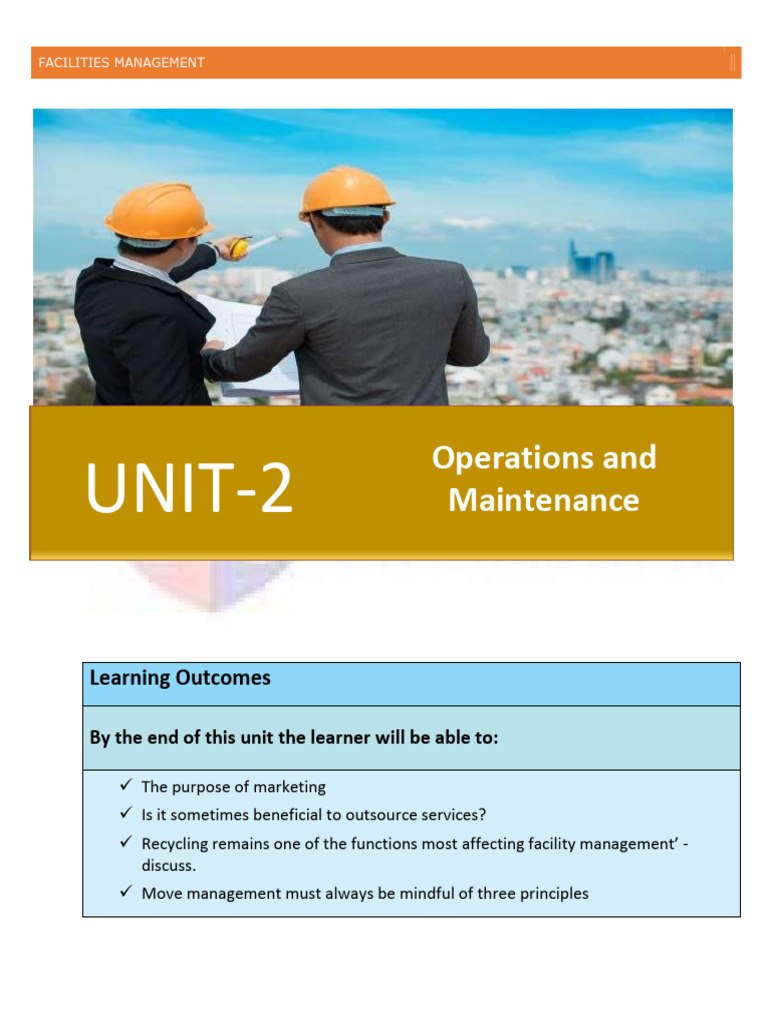 Facility Operations and Maintenance Overview | PDF | Outsourcing ...