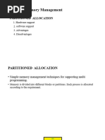 Memory Management PARTITIONED ALLOCATION