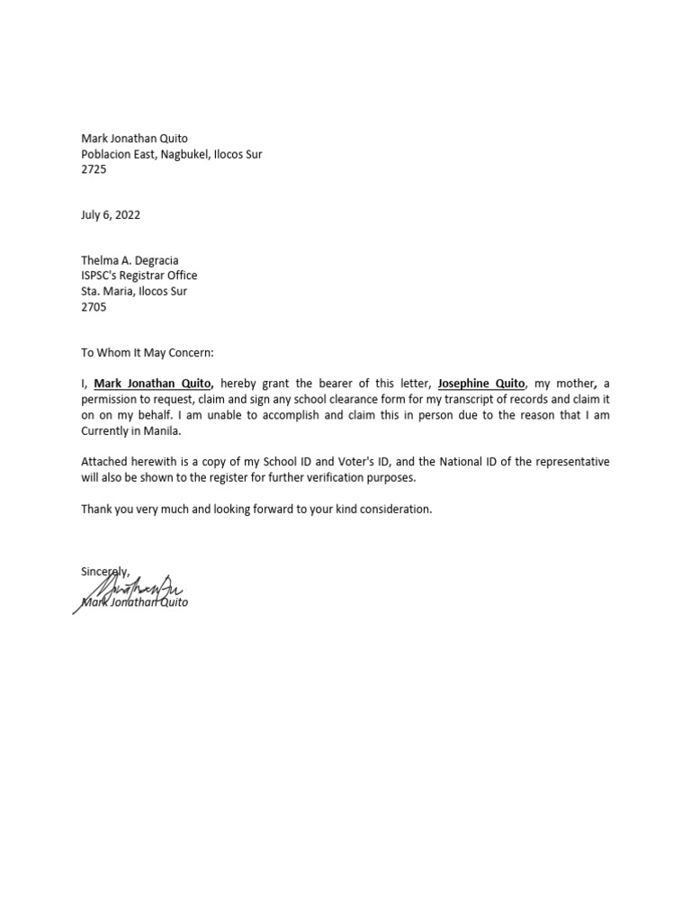 Sample Template For TRANSCRIPT of RECORDS Signed | PDF