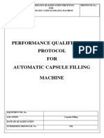 Performance Qualification Protocol FOR Automatic Capsule Filling Machine