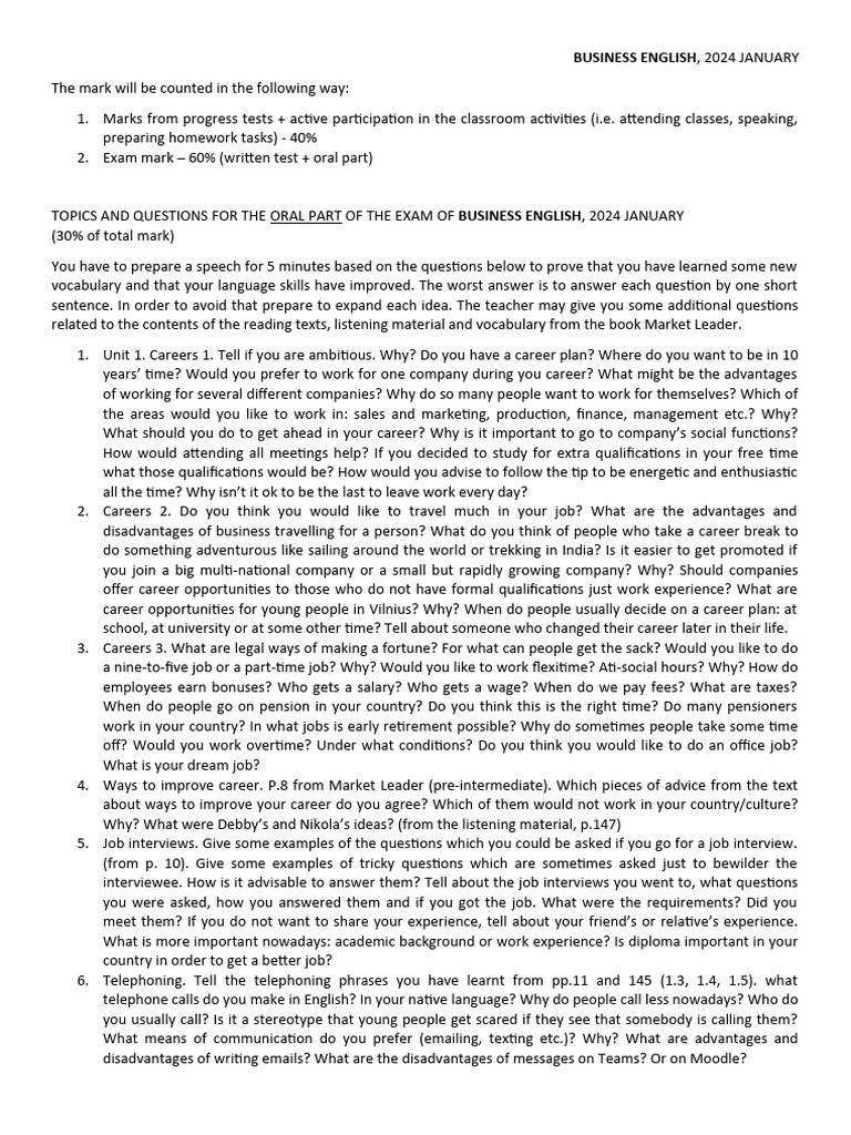 business-en-oral-exam-topics-2024-jan-pdf-job-interview-retail