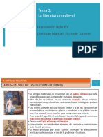 Tema 3: La Literatura Medieval: La Prosa Del Siglo XIV Don Juan Manuel: El Conde Lucanor
