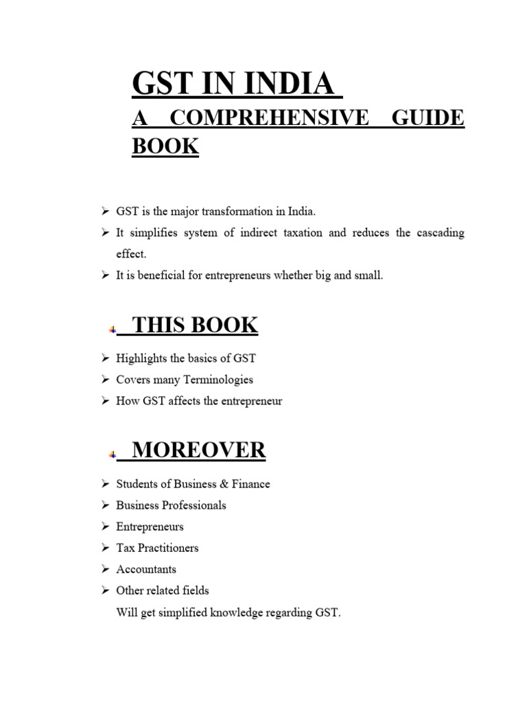 Comprehensive GST Guide for Entrepreneurs | PDF | Taxes | Value Added Tax
