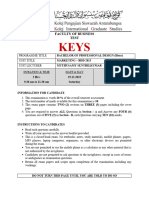 Set - B, (Keys) BDD2813, MARKETING TEST