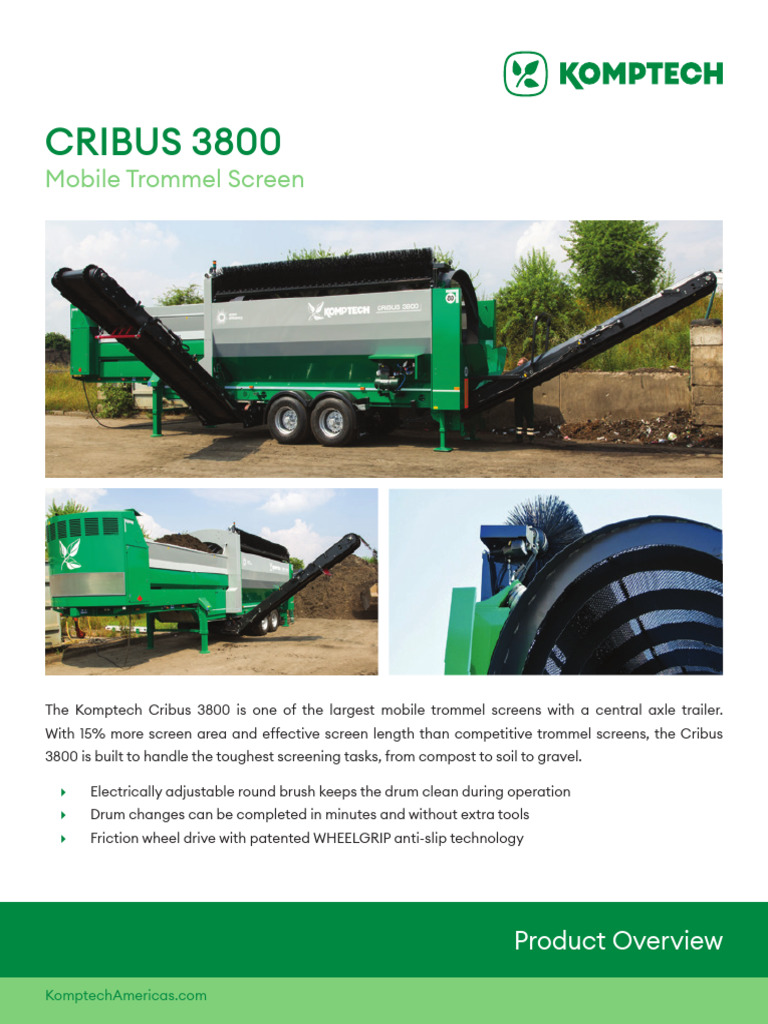 Komptech Cribus 3800 Trommel Screen | PDF | Manufactured Goods