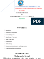 Mekane Yesus Management and Leadership College: Assessment of Cost Accounting System of Kotebe Metal Tools Factory