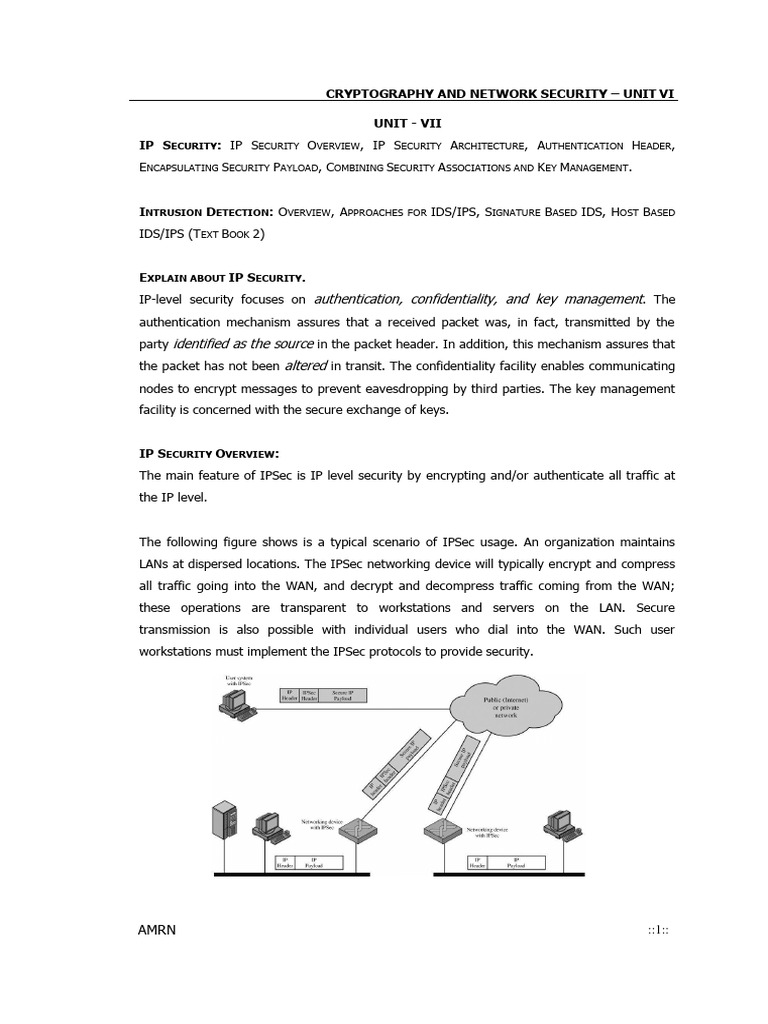 IP Security Architecture Overview | PDF | Telecommunications | Computer ...