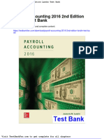 Payroll Accounting 2016 2nd Edition Landin Test Bank