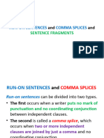Learning English - Sentence Fragments - Run Ons