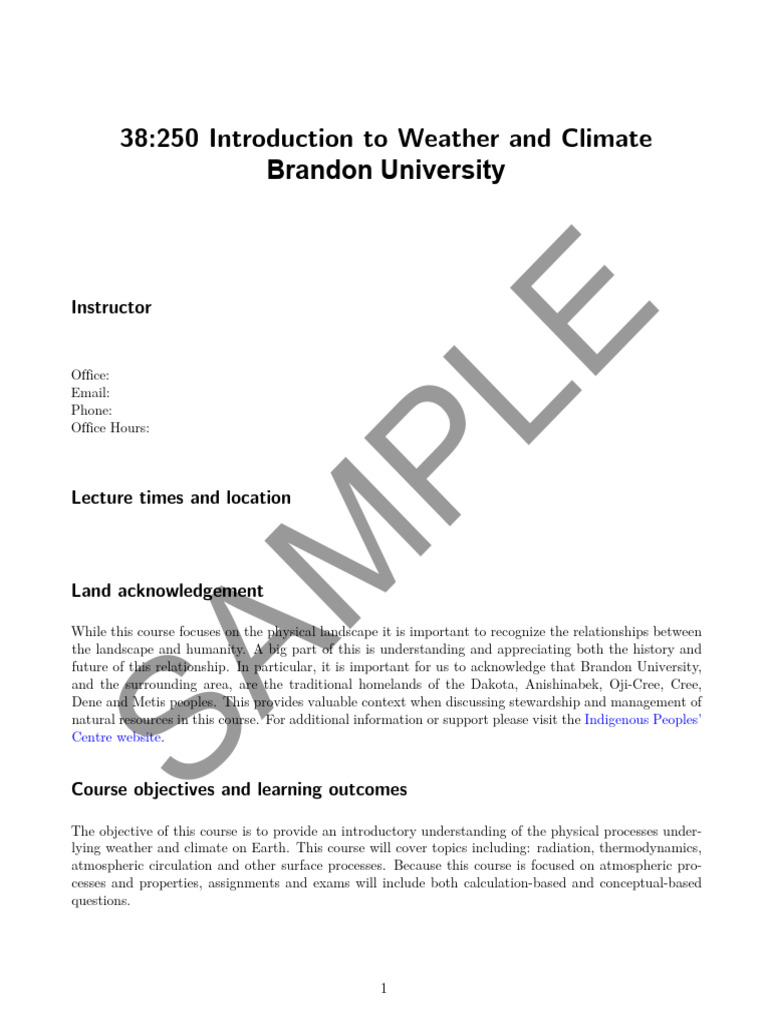 Intro to Weather and Climate Course Guide | PDF | Academic Integrity ...
