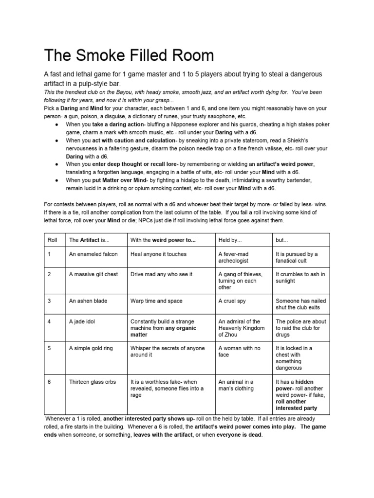 The SmokeFilled Room PDF