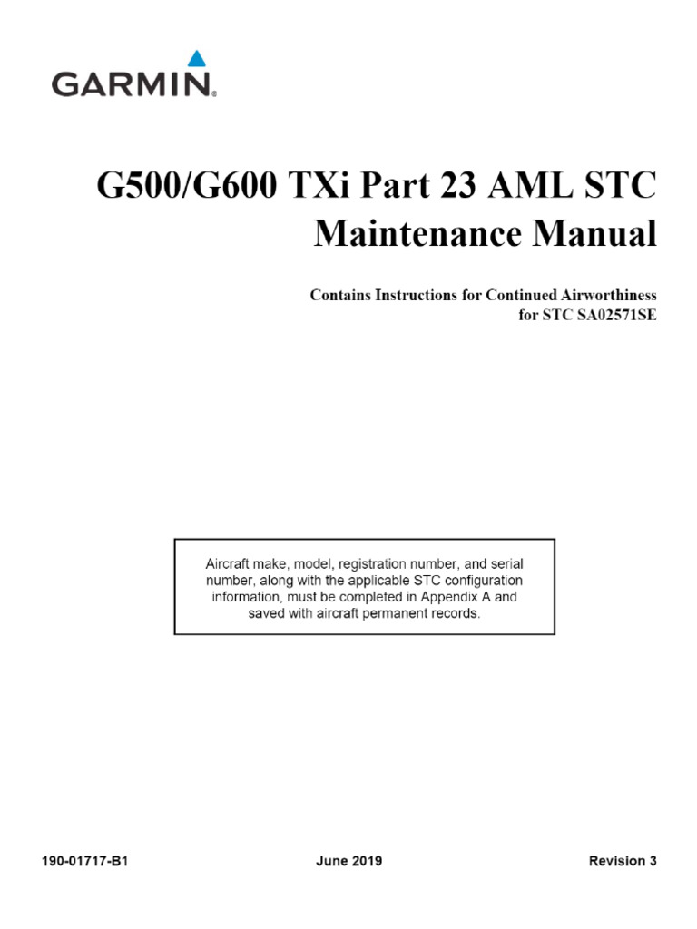 G600 TXi G500 G600 TXi Part 23 Maintenance Manual PDF