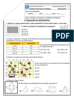 Prova Matemática 4º Bimestre