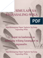 Yunit IV Mga Simulain Sa Pagsasalin NG Wika