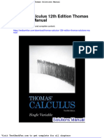 Thomas Calculus 12th Edition Thomas Solutions Manual