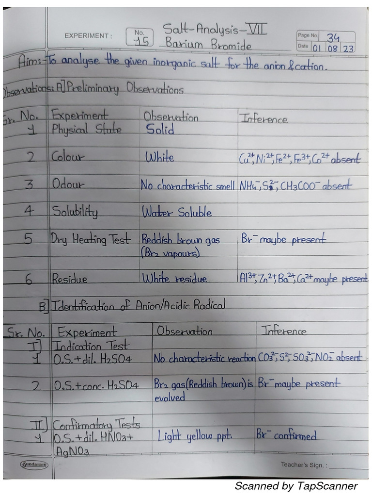 Experiment 15 Barium Bromide PDF