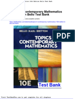 Topics in Contemporary Mathematics 10th Edition Bello Test Bank