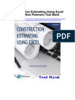 Construction Estimating Using Excel 3rd Edition Peterson Test Bank