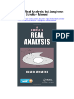 Course in Real Analysis 1st Junghenn Solution Manual