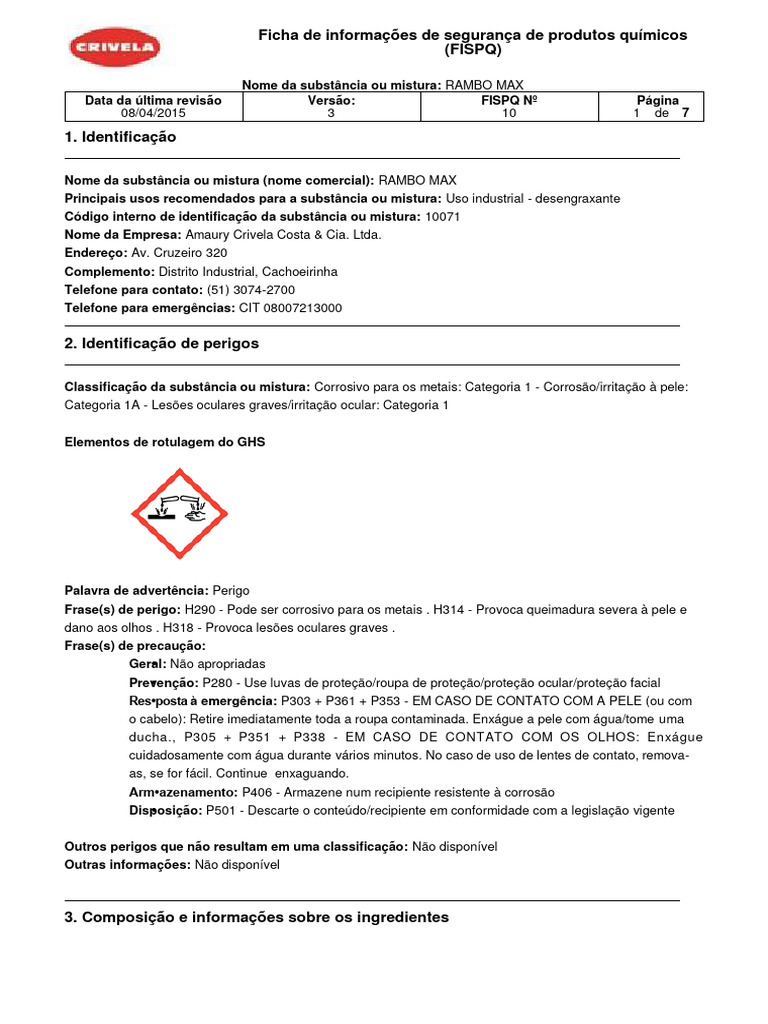 Fispq Rambo Max Fispq Ghs | PDF
