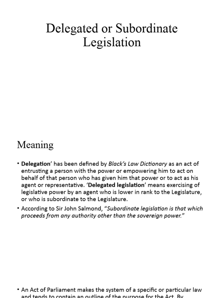 Delegated Legislation | PDF | Legislature | Parliament