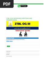 ZTBL OG-III Interview Questions and Answers