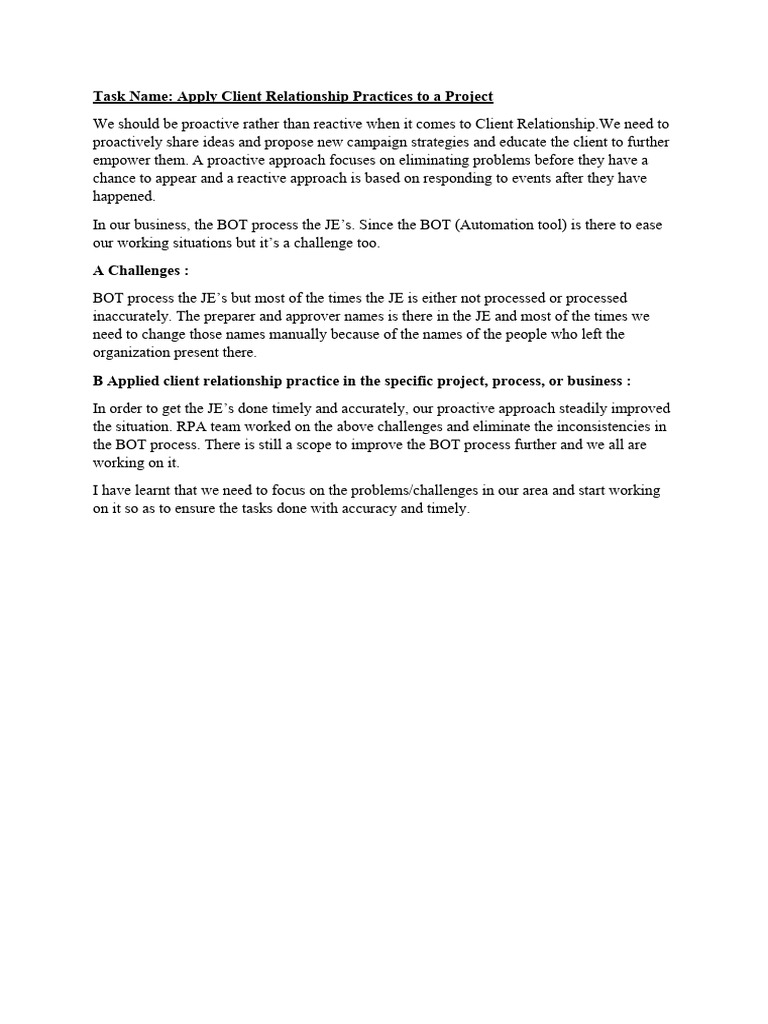 Enhancing Client Relationships in Projects | PDF | Business | Finance ...