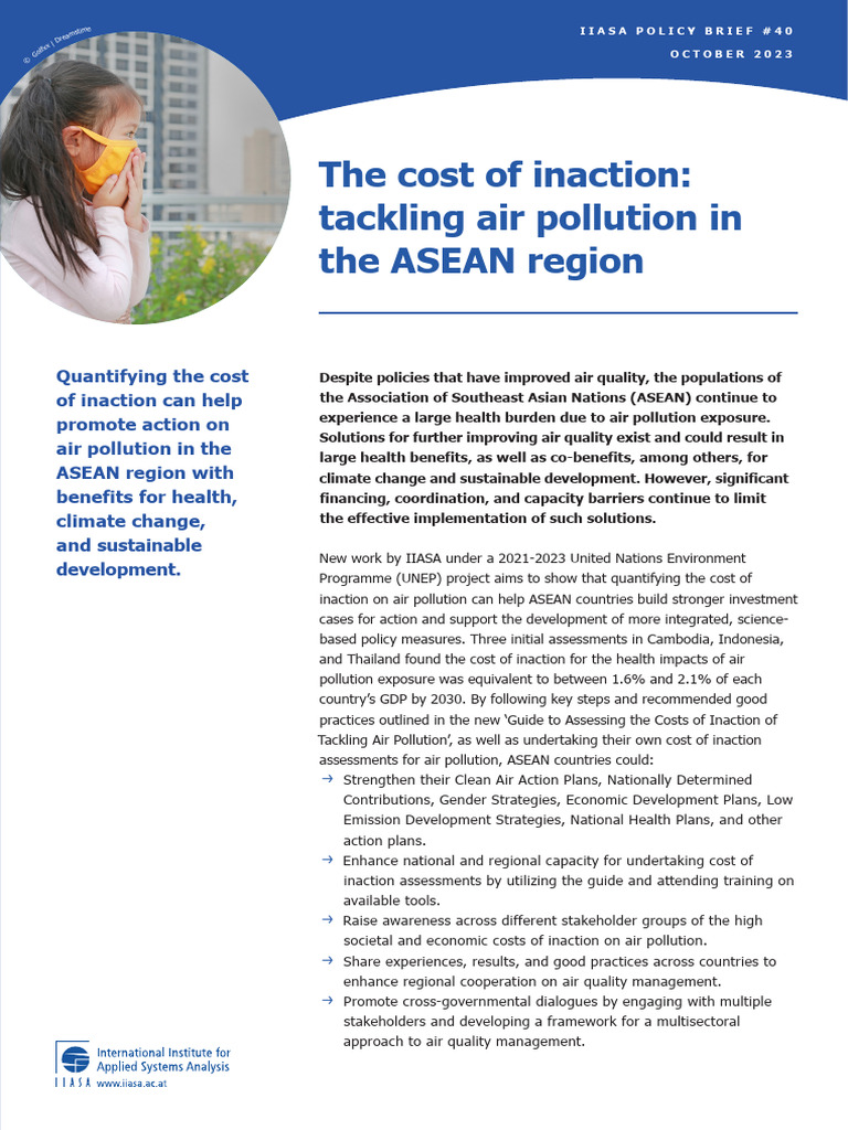 Cost of Air Pollution Inaction in ASEAN | PDF | Air Pollution | United ...