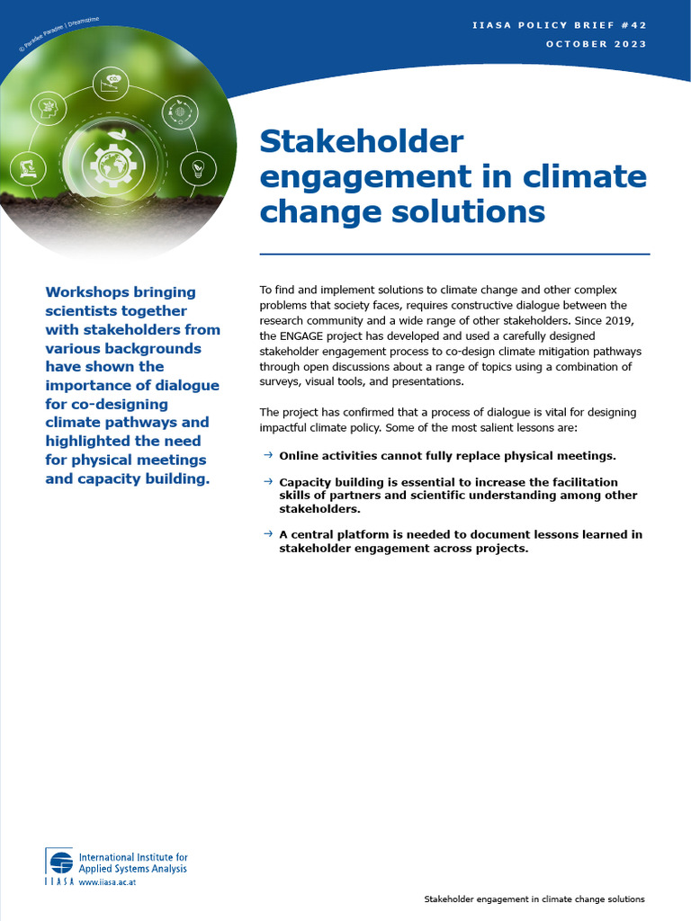 PB42 - Stakeholder Engagement in Climate Change Solutions (Web) | PDF