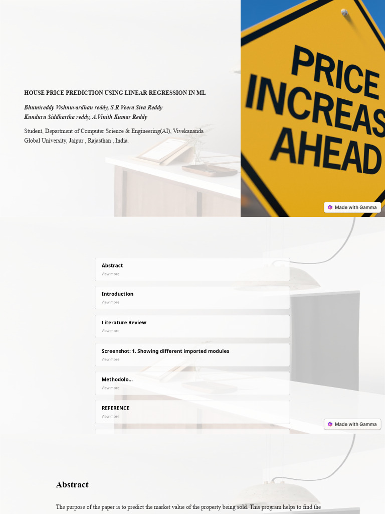 House Price Prediction via Linear Regression | PDF | Machine Learning ...