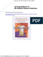 Philosophical Foundations of Education 9th Edition Ozmon Solutions Manual