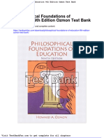 Philosophical Foundations of Education 9th Edition Ozmon Test Bank