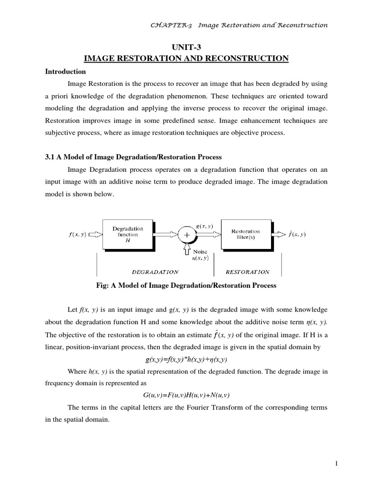 Image Restoration Techniques Overview | PDF | Normal Distribution | Mean